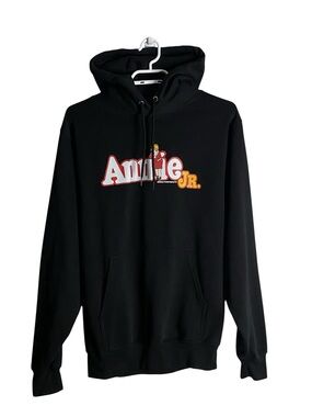 Annie Jr. Black Graphic Print Logo Casual Sweatshirt Hoodie